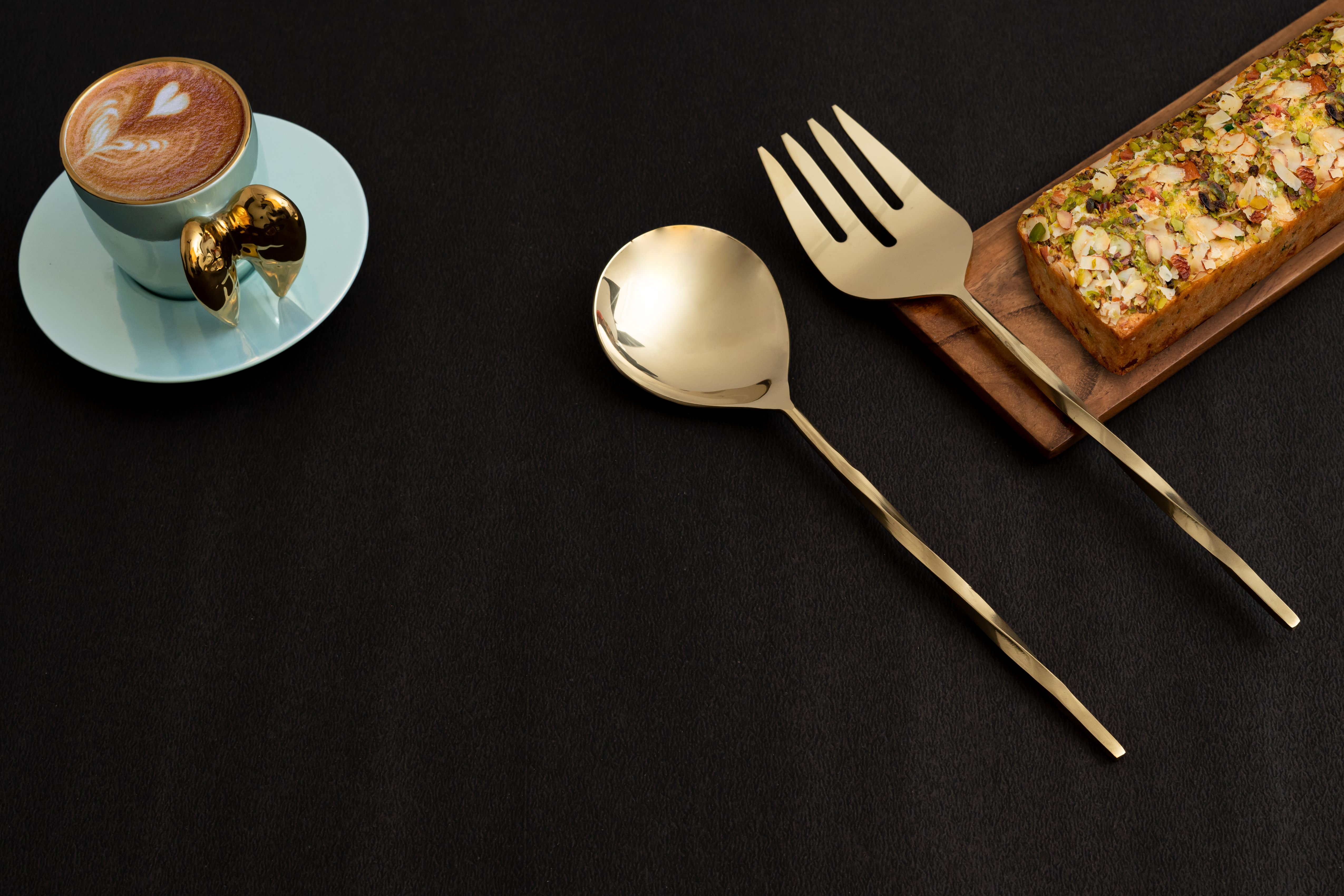 3002300301 Allettare Twisted Handle Serving Spoon - Chp Gold Shiny  