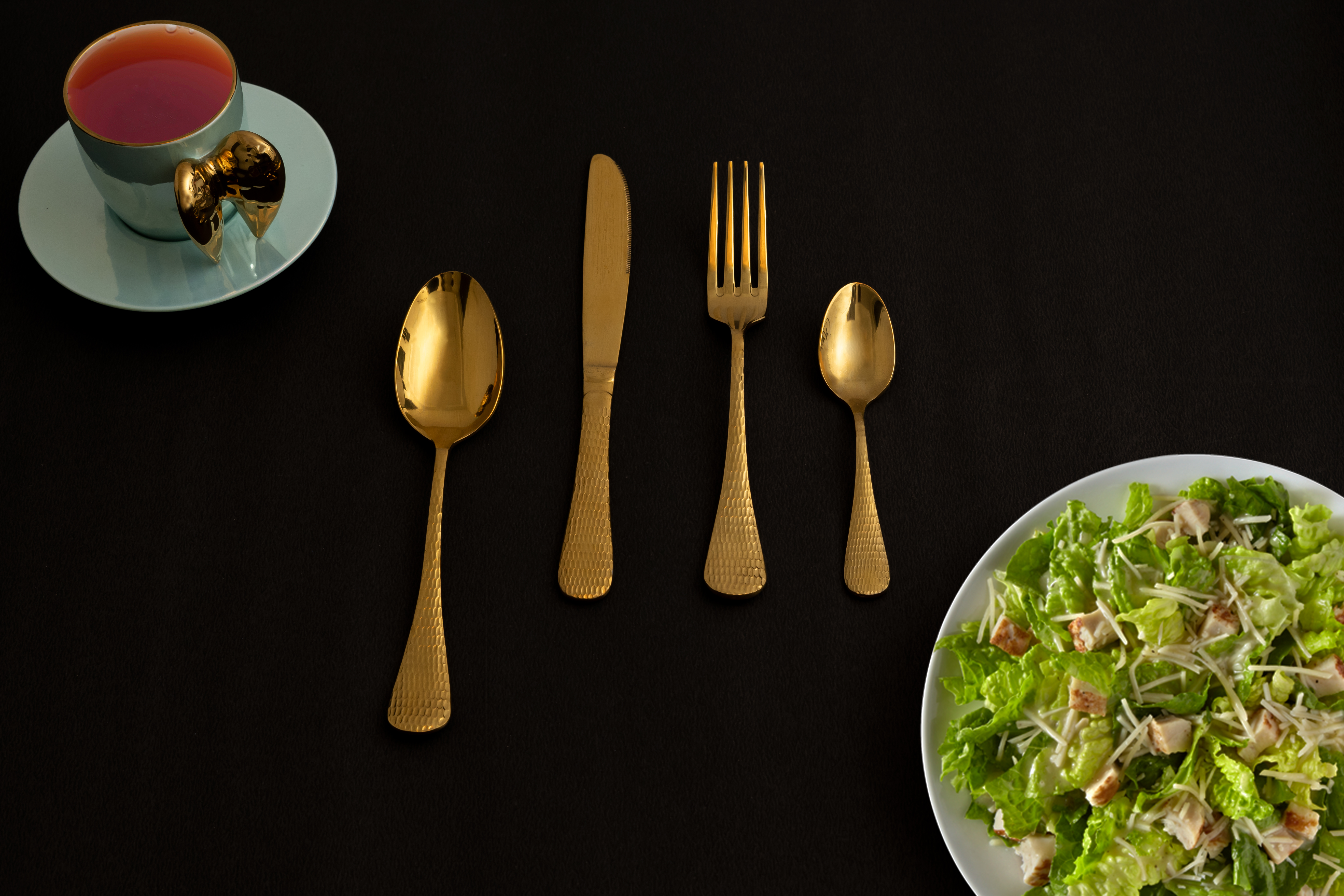 3002300702 Liscia Golden Teaspoon - Pure Gold Shiny  