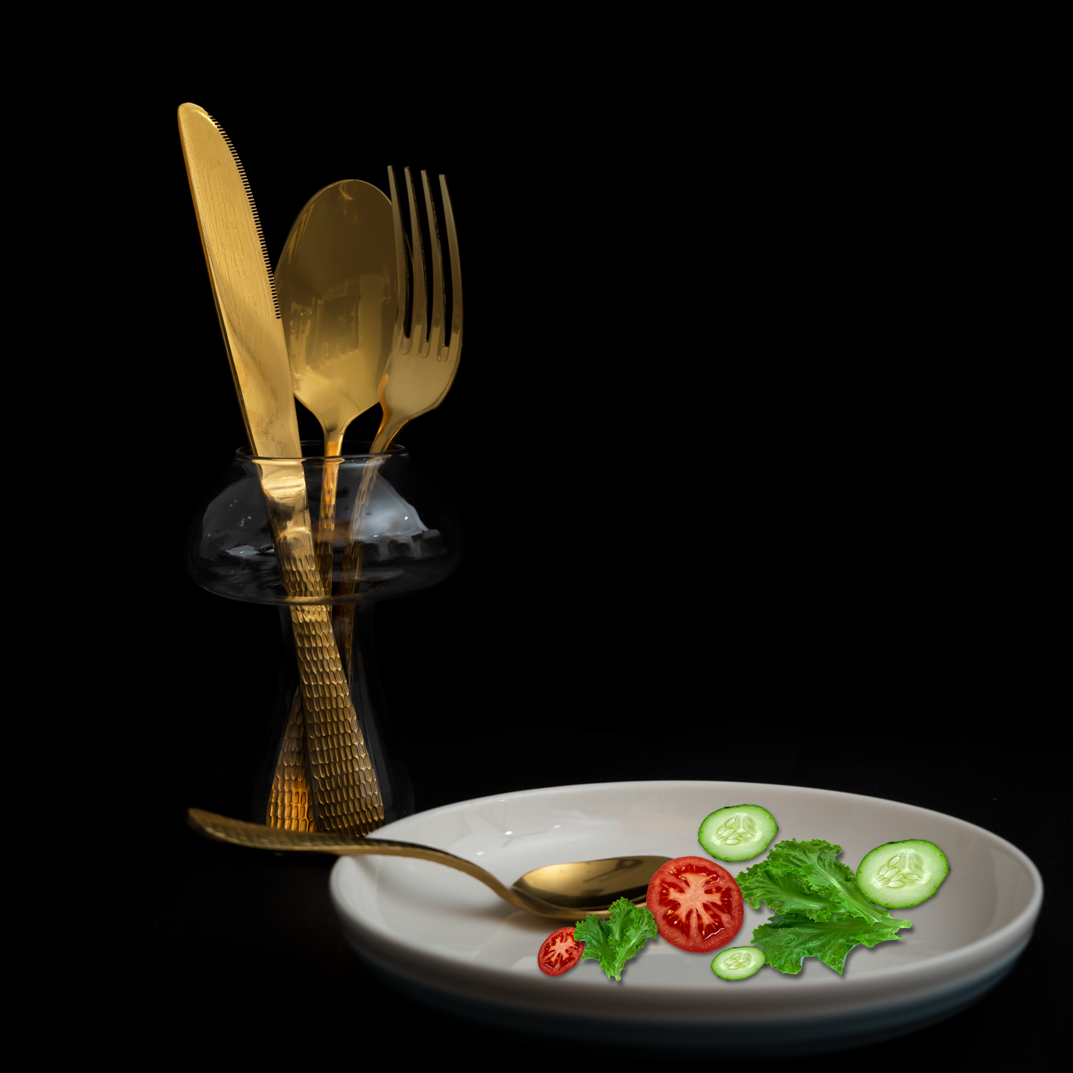 3002300703 Liscia Golden Fork - Pure Gold Shiny  