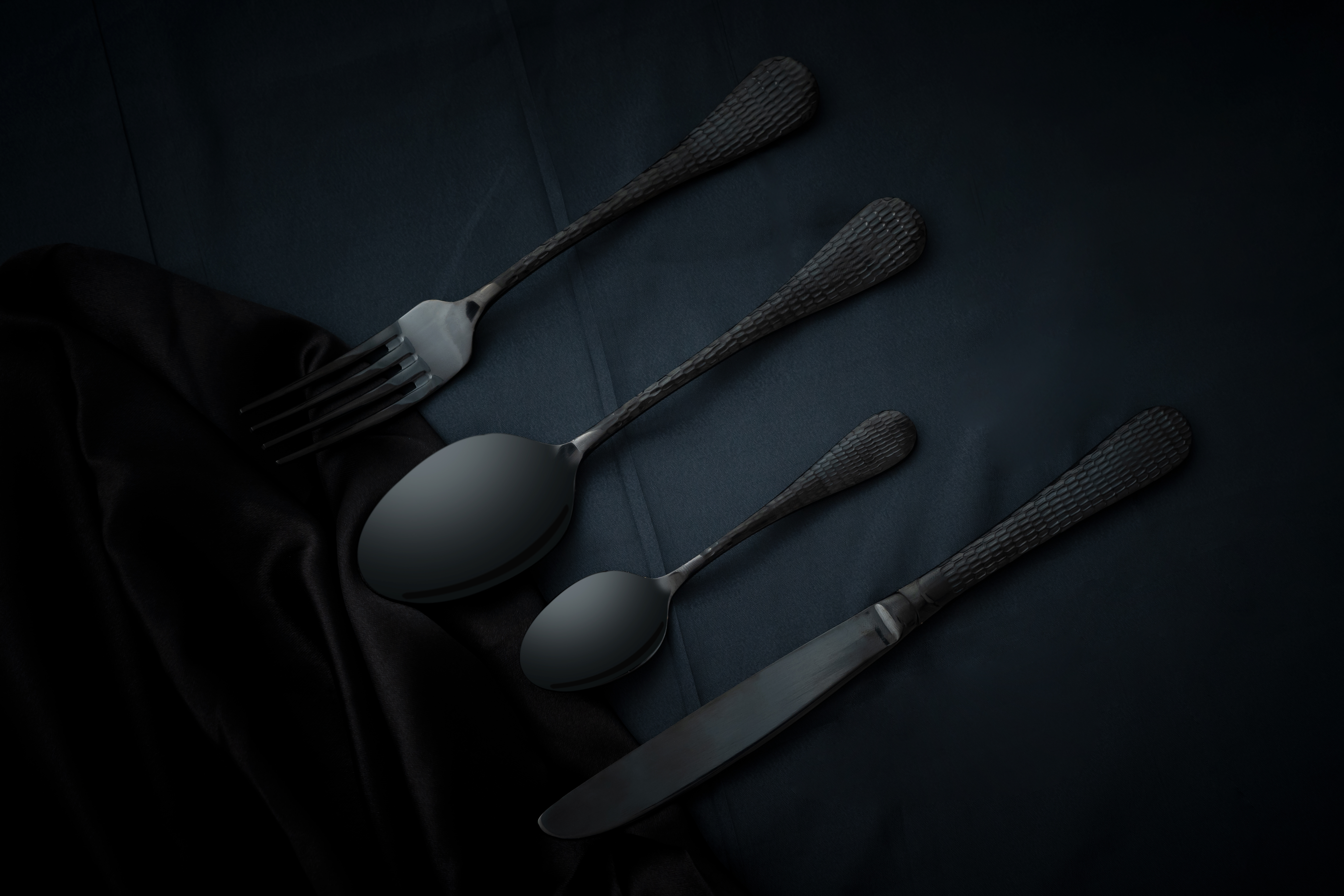 3002300706 Liscia Shiny Black Teaspoon - Black Shiny  